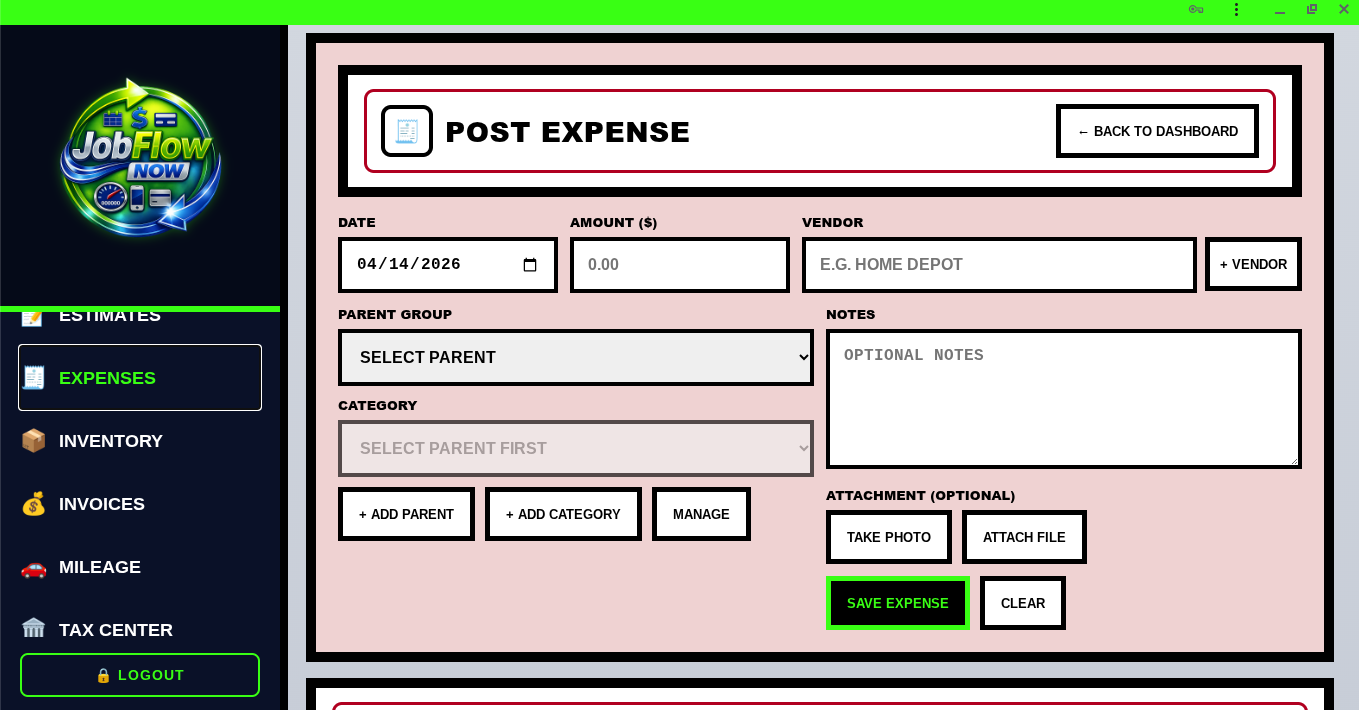 Post Expense